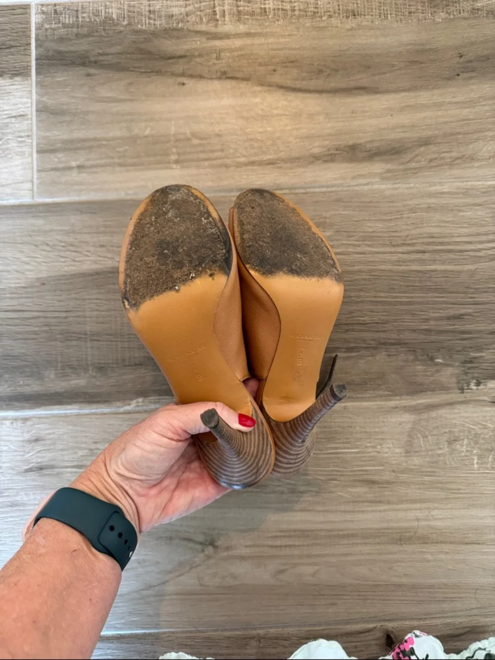 Coach 7 Lanora peep toe sling back heels - Picture 6 of 9